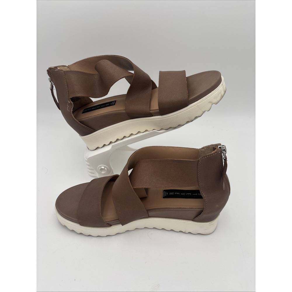 Steven New York by Steve Madden Sheli Chunky Platform Wedge Sandals Coffee S 9 M